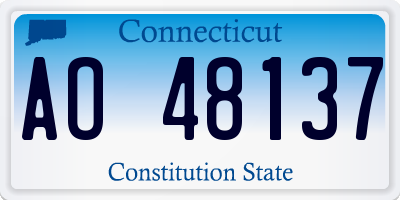 CT license plate AO48137