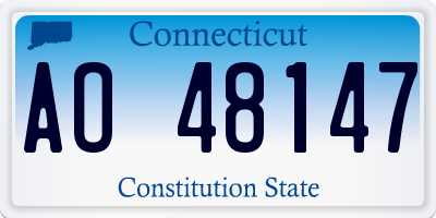 CT license plate AO48147