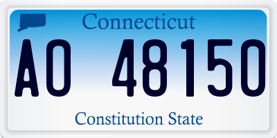 CT license plate AO48150