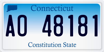 CT license plate AO48181