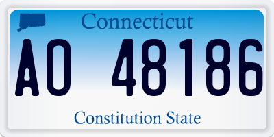 CT license plate AO48186