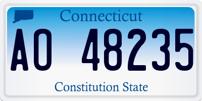 CT license plate AO48235