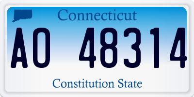 CT license plate AO48314