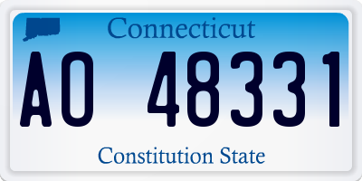 CT license plate AO48331