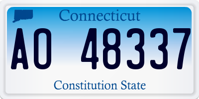 CT license plate AO48337