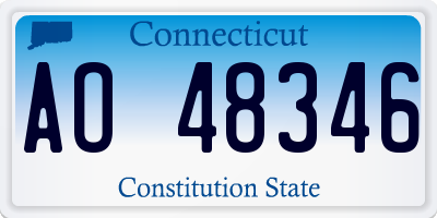 CT license plate AO48346