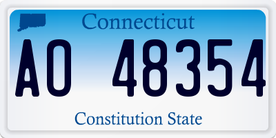 CT license plate AO48354
