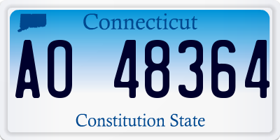CT license plate AO48364