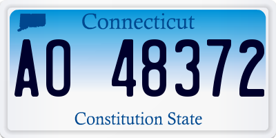CT license plate AO48372
