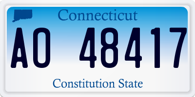CT license plate AO48417