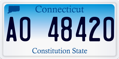 CT license plate AO48420