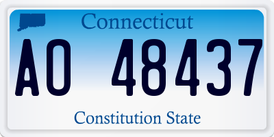 CT license plate AO48437