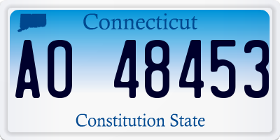 CT license plate AO48453