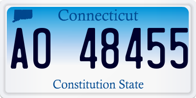 CT license plate AO48455