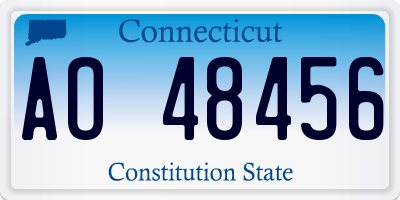 CT license plate AO48456