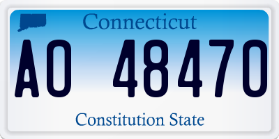 CT license plate AO48470