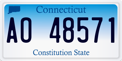 CT license plate AO48571