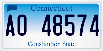 CT license plate AO48574