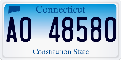 CT license plate AO48580
