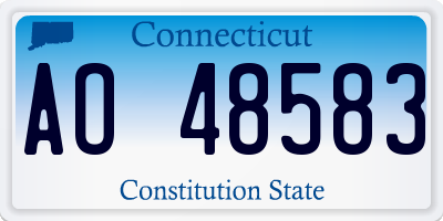 CT license plate AO48583