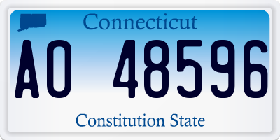 CT license plate AO48596