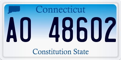 CT license plate AO48602