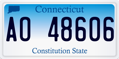 CT license plate AO48606