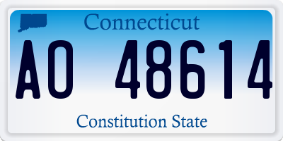 CT license plate AO48614