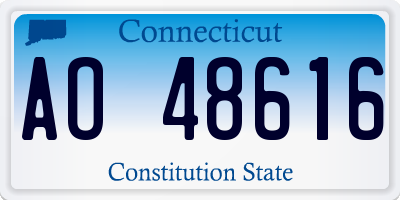 CT license plate AO48616