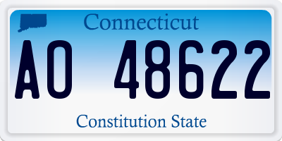 CT license plate AO48622