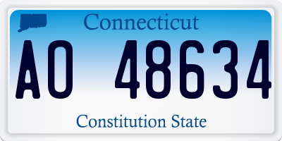 CT license plate AO48634