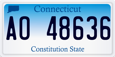CT license plate AO48636