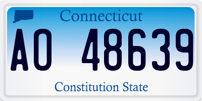 CT license plate AO48639
