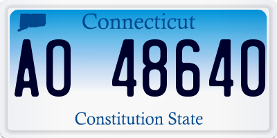 CT license plate AO48640