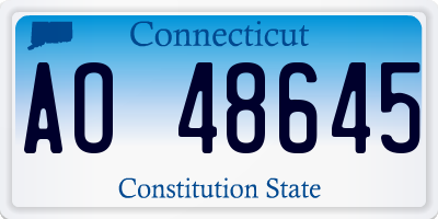 CT license plate AO48645
