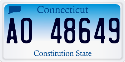 CT license plate AO48649