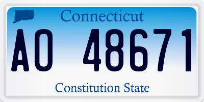 CT license plate AO48671