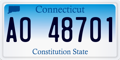 CT license plate AO48701