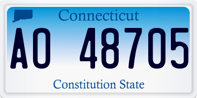 CT license plate AO48705