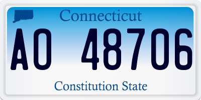 CT license plate AO48706