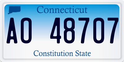 CT license plate AO48707