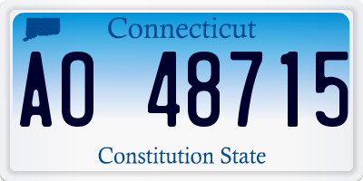 CT license plate AO48715