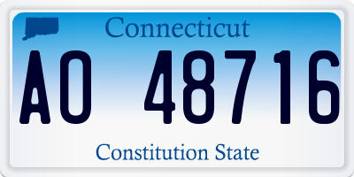 CT license plate AO48716