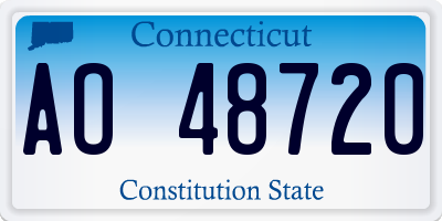 CT license plate AO48720