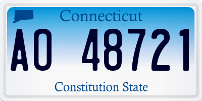 CT license plate AO48721