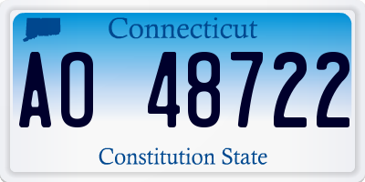 CT license plate AO48722