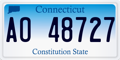 CT license plate AO48727