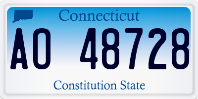 CT license plate AO48728