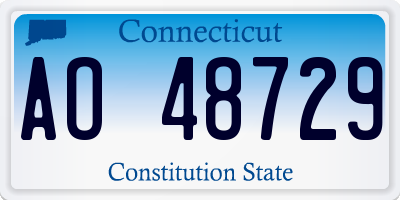 CT license plate AO48729