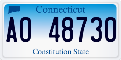 CT license plate AO48730